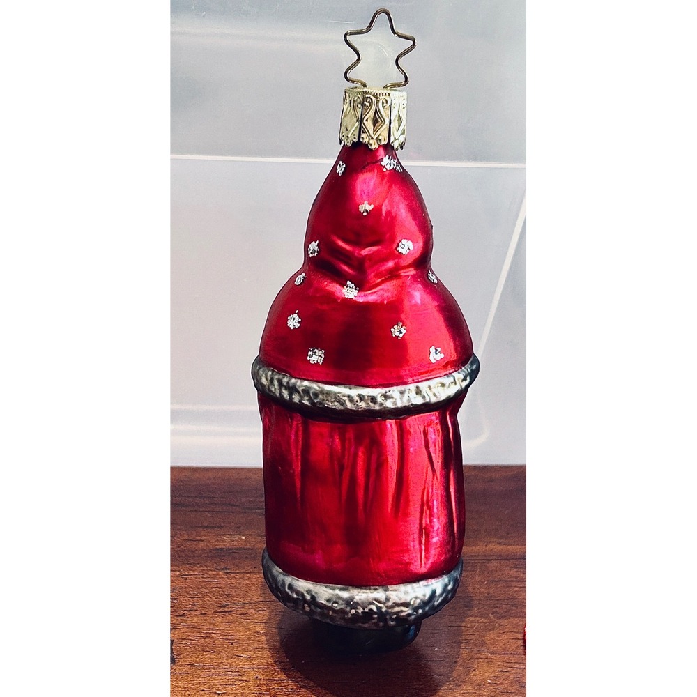 Inge-Glas Santa Ornaments Mouth Blown Hand Painted Glass Traditional Christmas - Picture 4 of 6